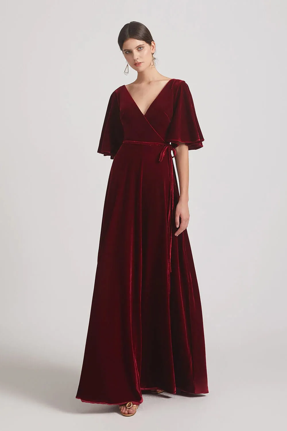 Roycebridal Mismatched Emerald Green Velvet Bridesmaid Dresses Cheap Wedding Guest Dress Fall