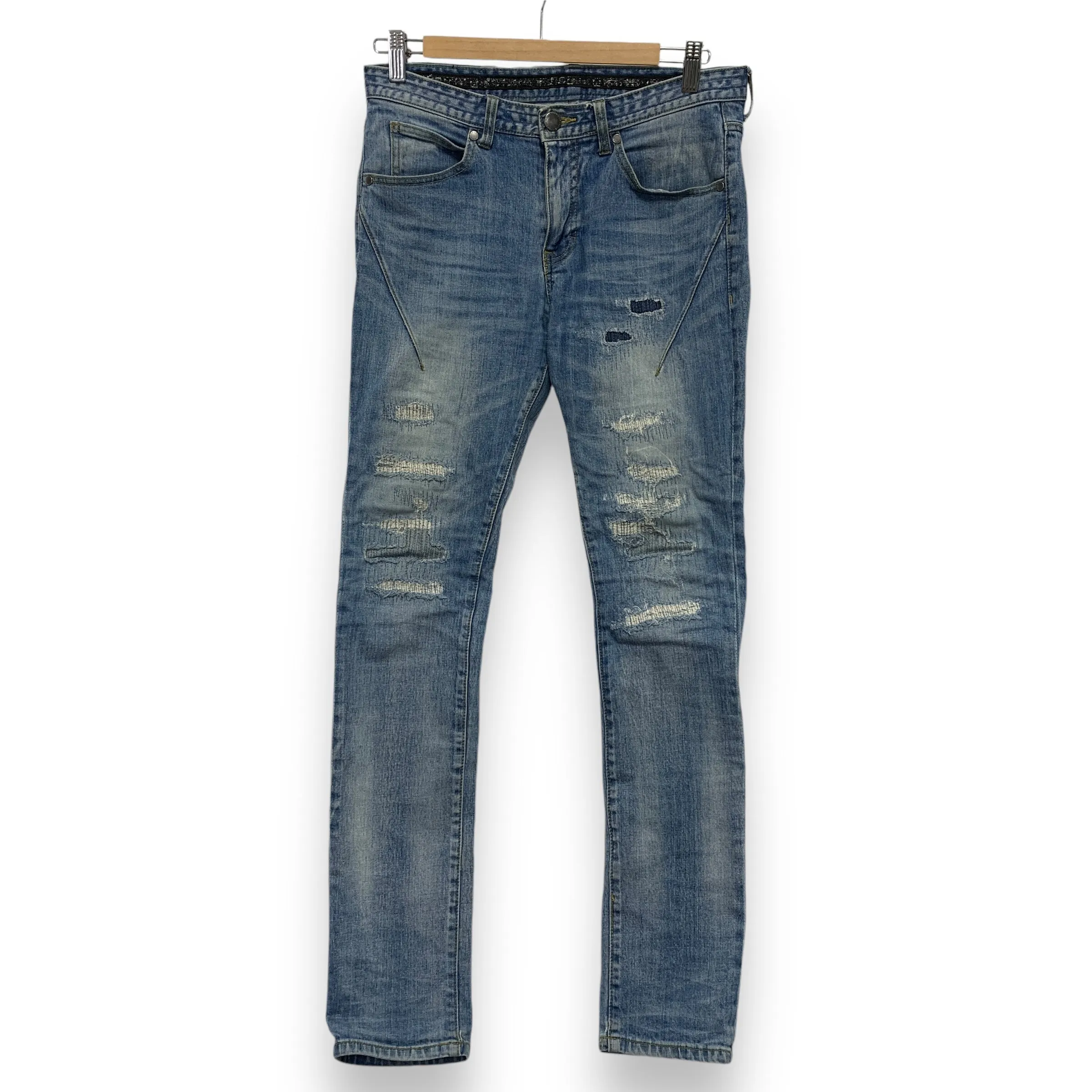 [S] Number Nine Nano Universe Slim Distressed Denim Jeans Indigo