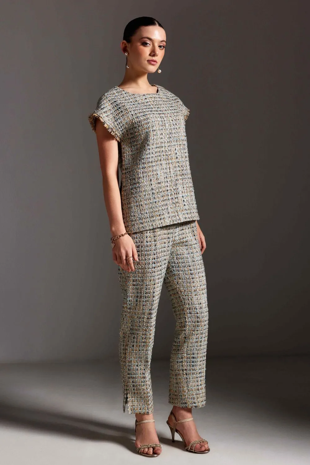 Silver Tweed Coord Set