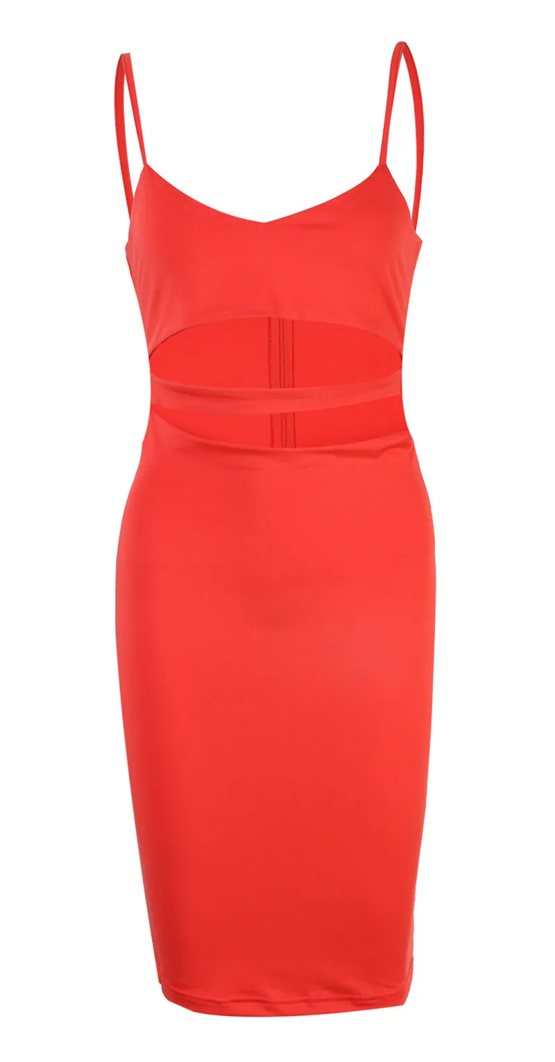 Sleeveless Cutout Midi Pencil Dress