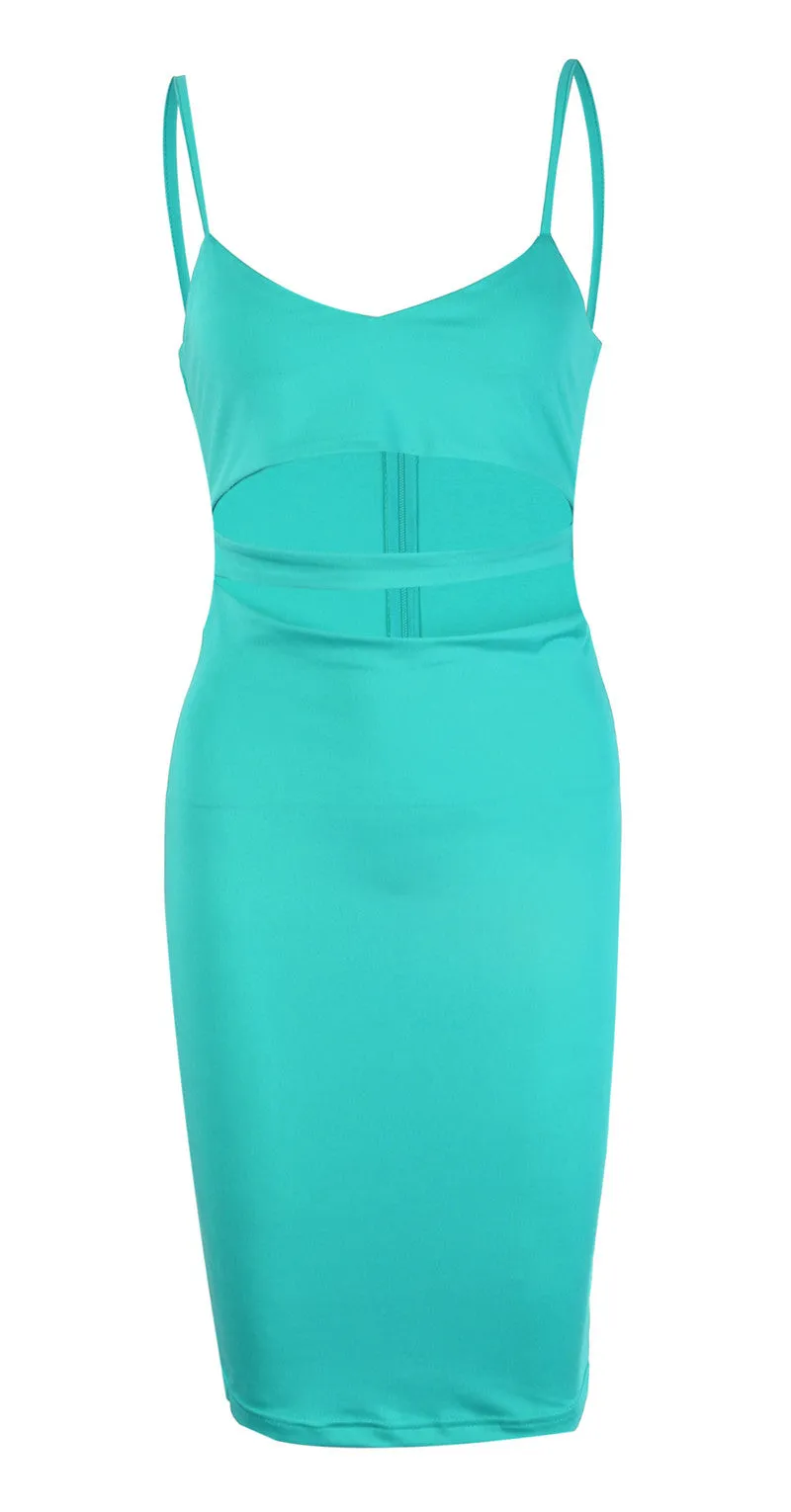 Sleeveless Cutout Midi Pencil Dress