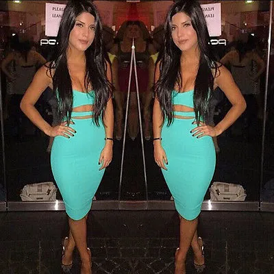 Sleeveless Cutout Midi Pencil Dress