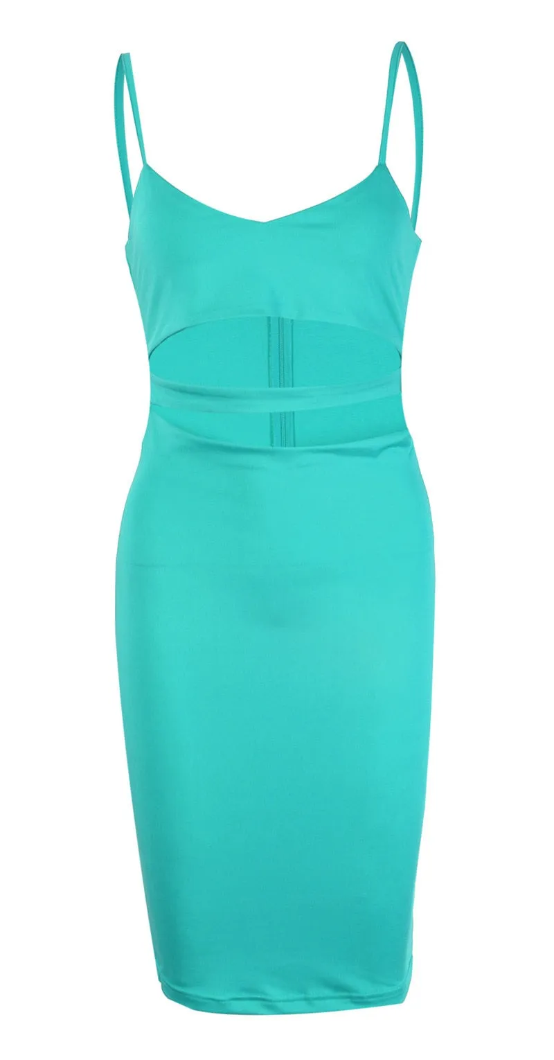 Sleeveless Cutout Midi Pencil Dress
