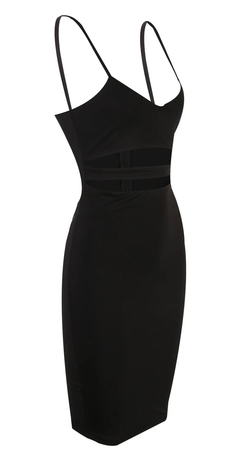 Sleeveless Cutout Midi Pencil Dress