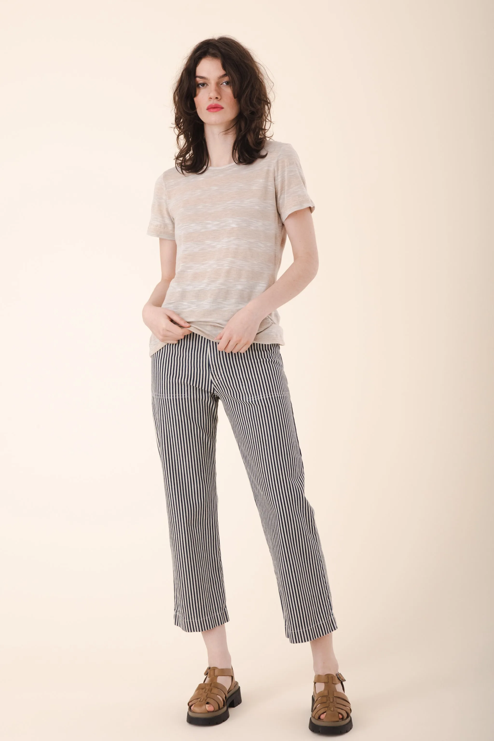 Smithy Pant in Wide Stripe Natural