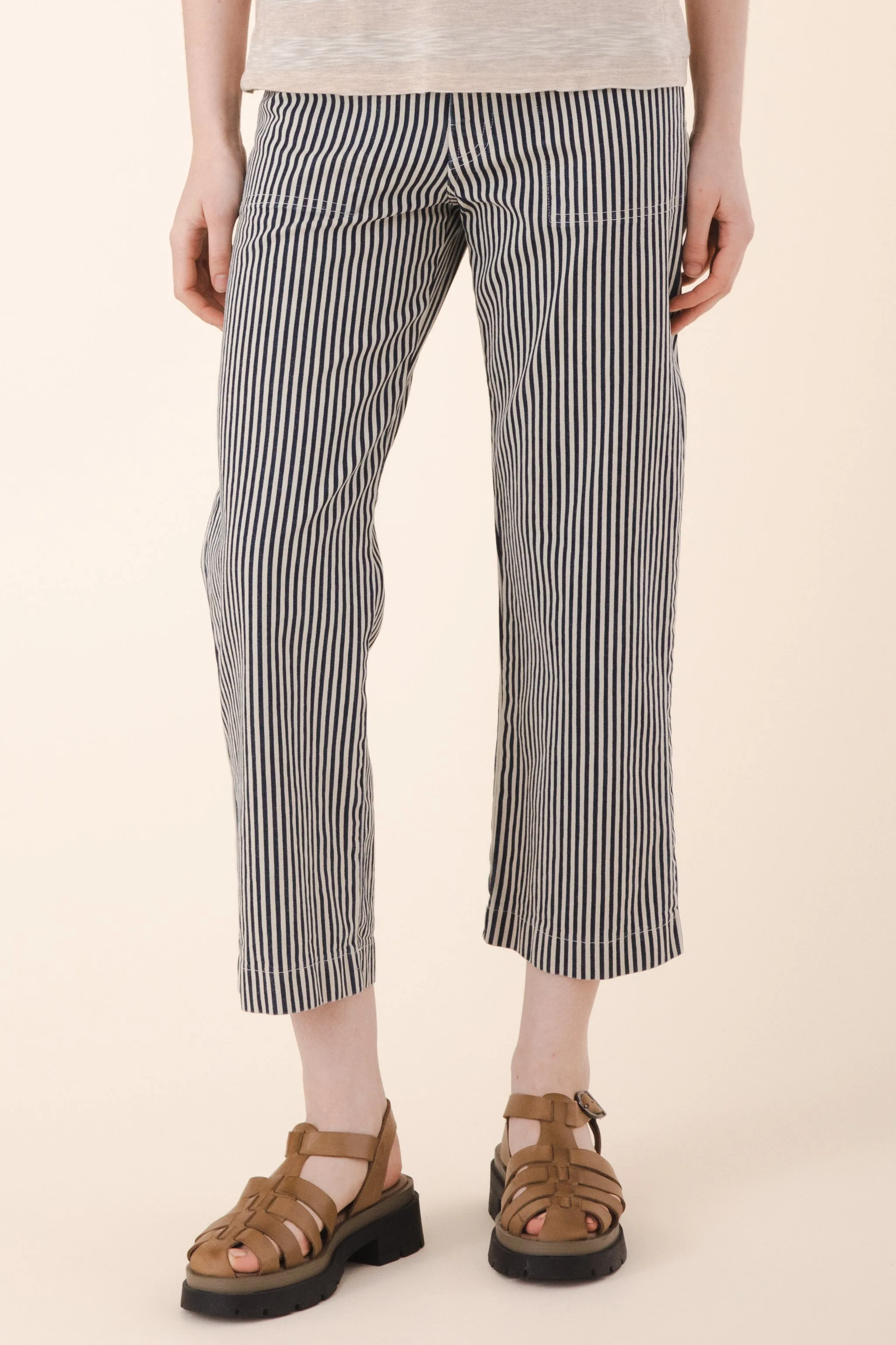 Smithy Pant in Wide Stripe Natural