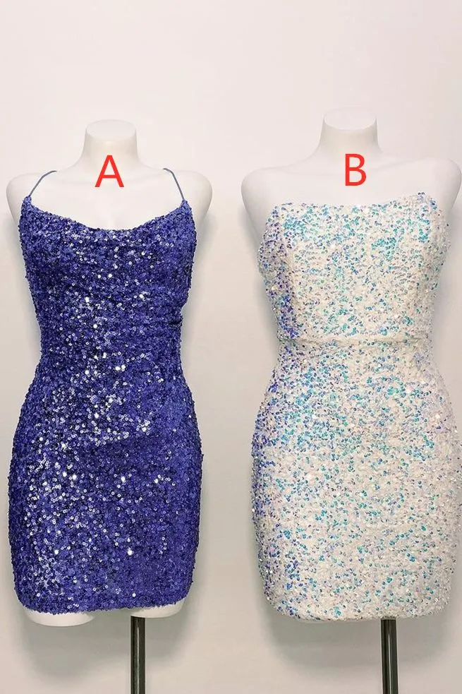 Sparkle Sheath Short Sequins Homecoming Dress