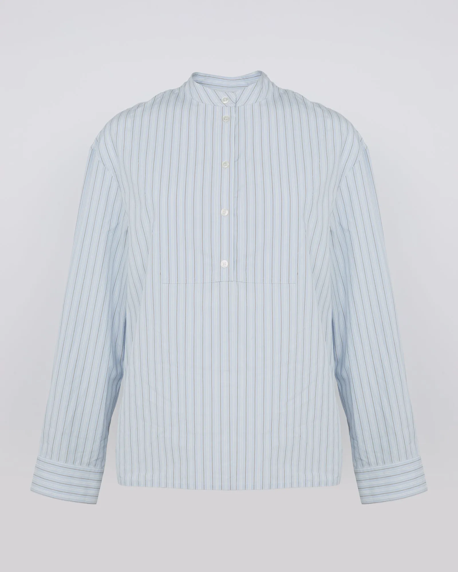 Striped cotton poplin blouse