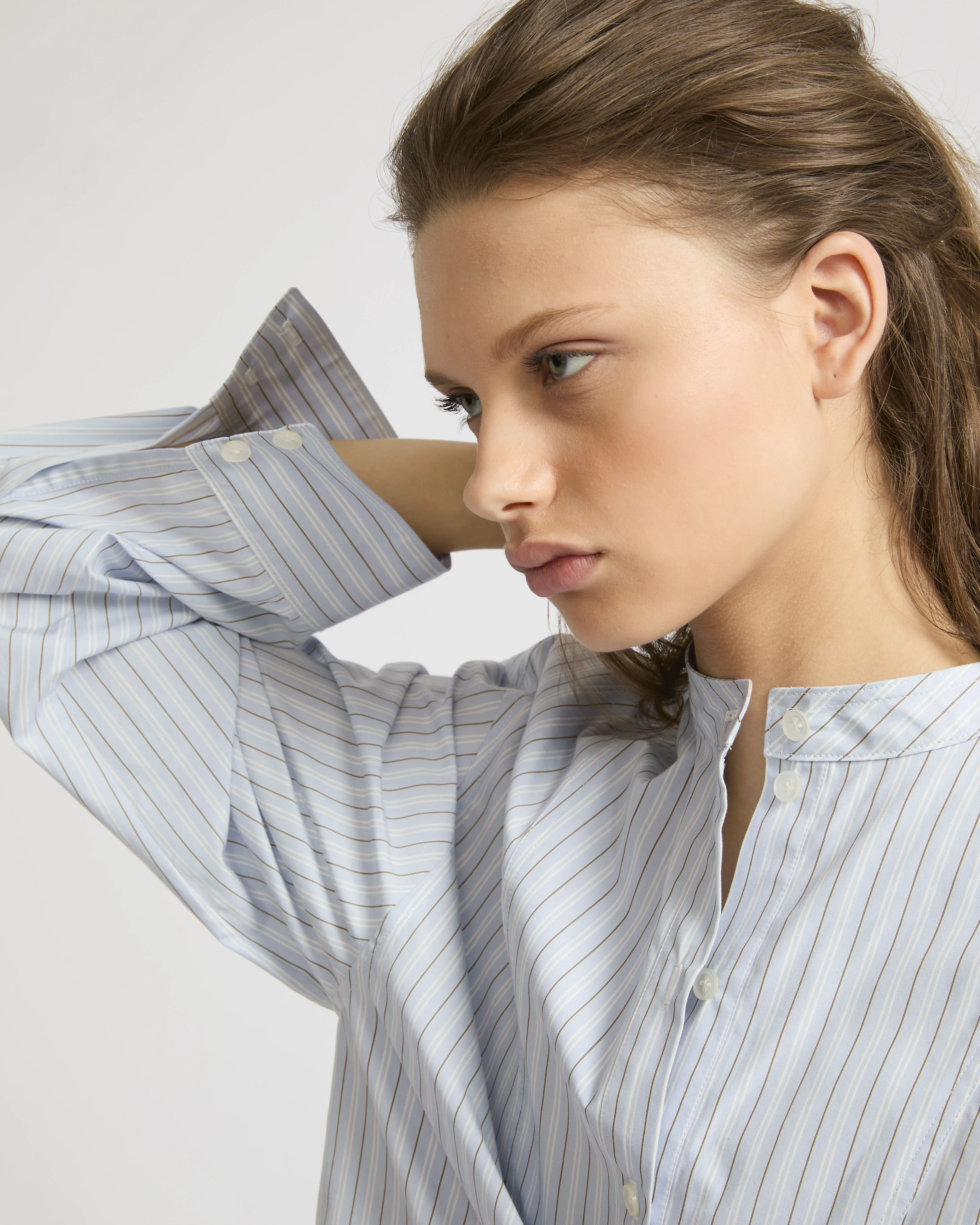 Striped cotton poplin blouse