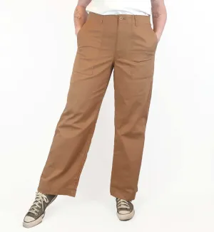Uniqlo brown cotton straight leg pants size L, best fits 12-14