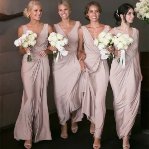 V-neck Sexy Bridesmaid Dresses Cheap Long Party Dress