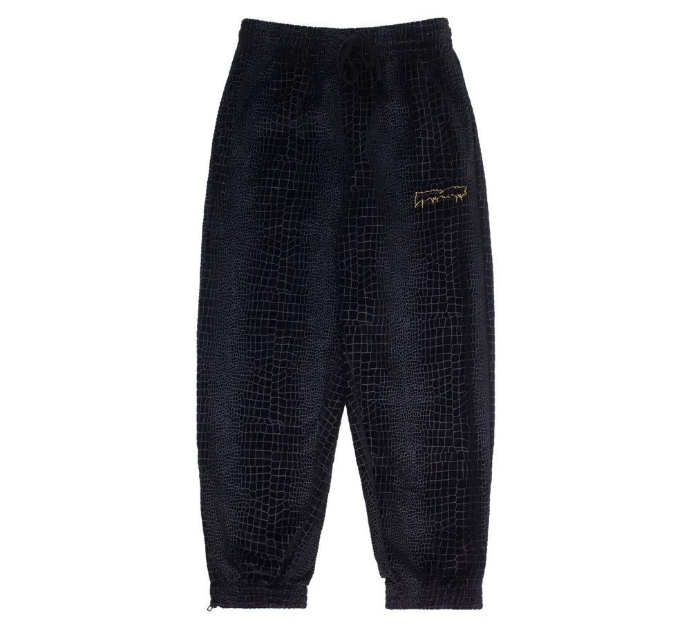 VELOUR CROC TRACK PANTS