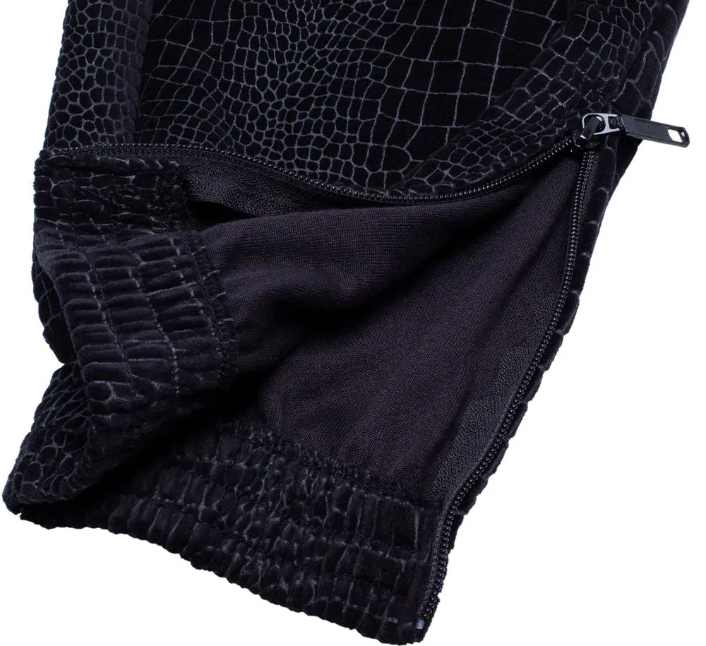 VELOUR CROC TRACK PANTS