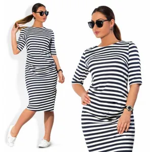 White & Black Striped Dress